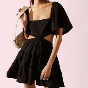 Free People Cross Of Sunlight Mini Dress Black XS